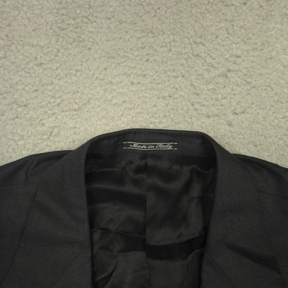 Ermenegildo Zegna Super 100s Wool Blazer IT54 Black Made Italy Sport Coat